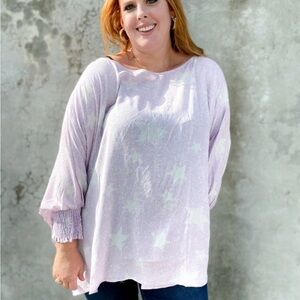 Lavender Star Print Women's Top